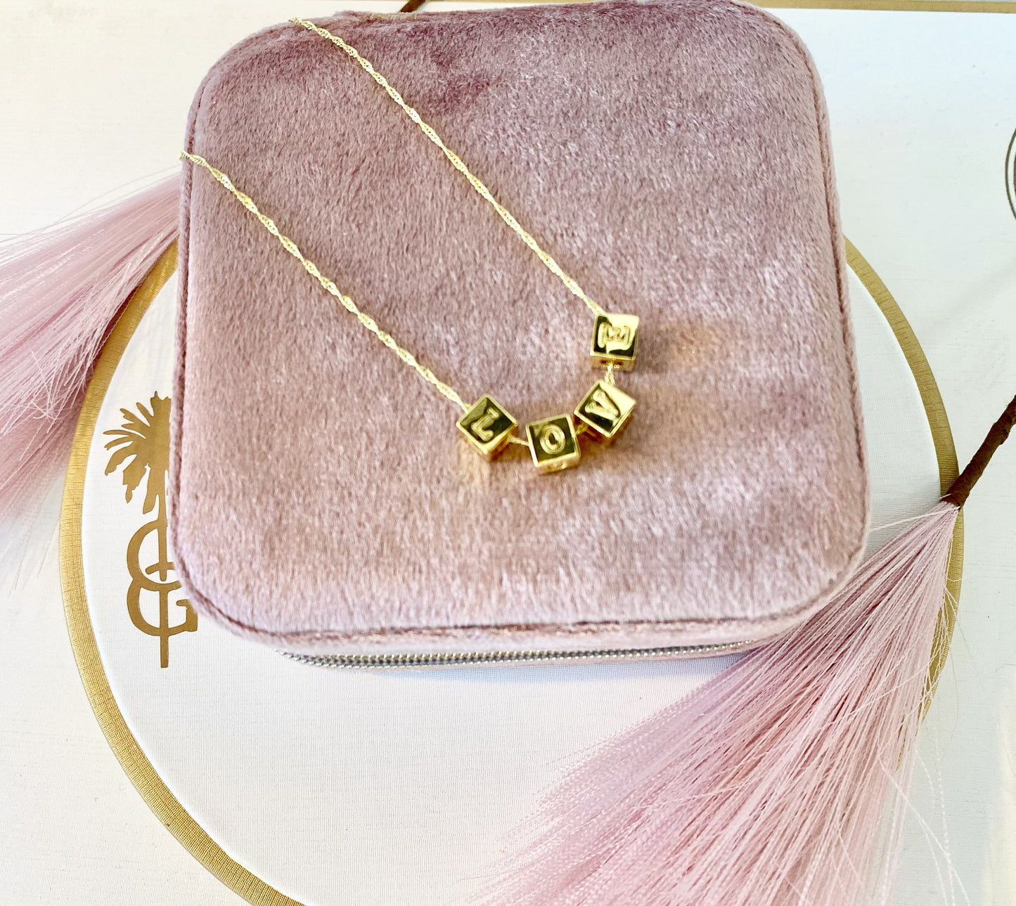 Initial Block Necklace