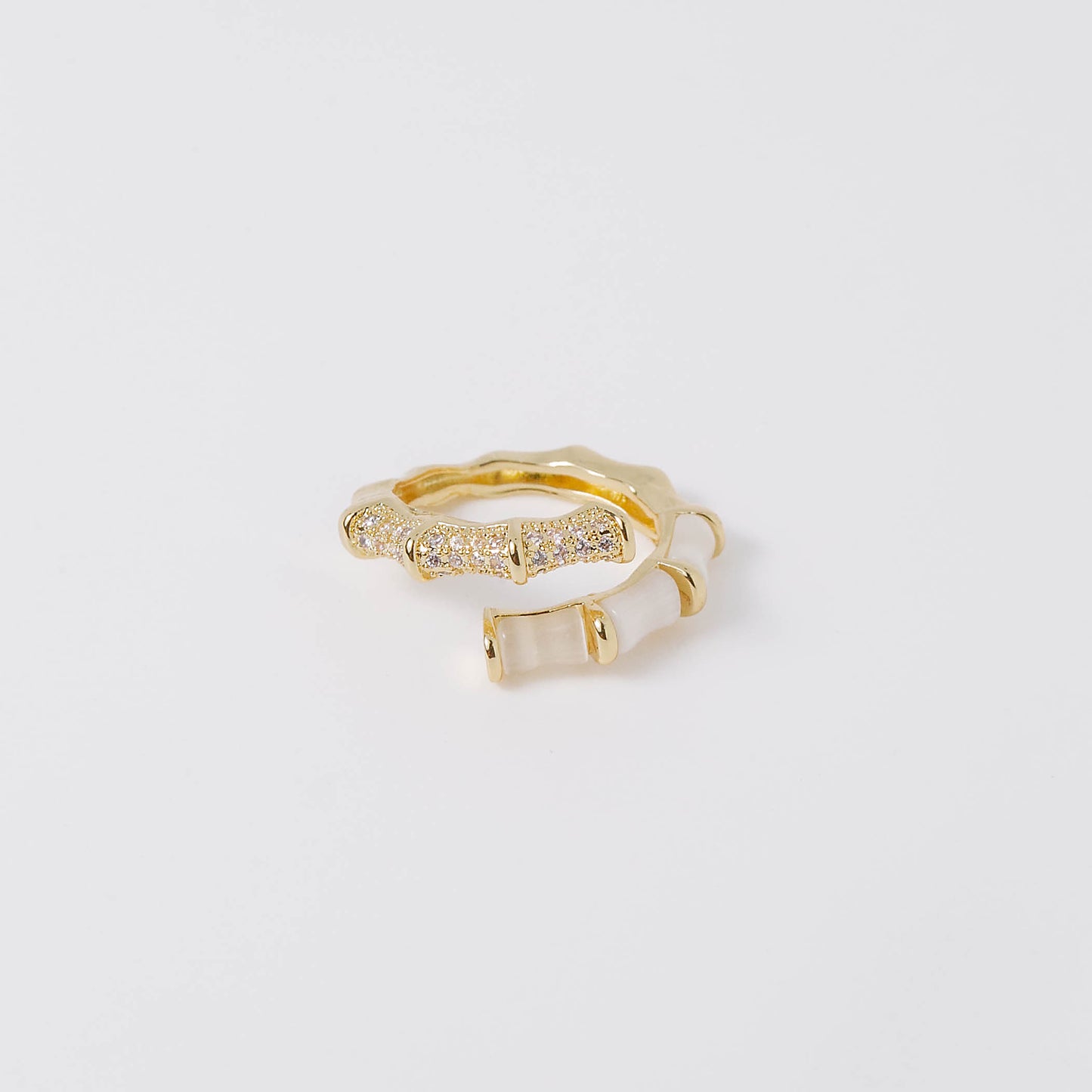 White Cats Eye Ring