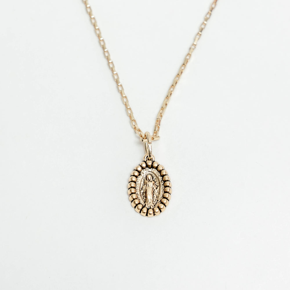 Antique Oval Mary Necklace