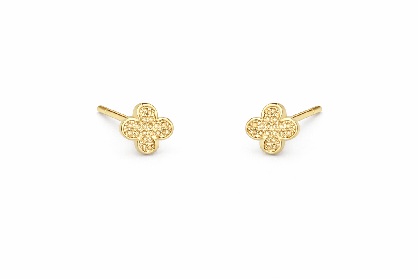 CK Gold Quatrefoil Earrings