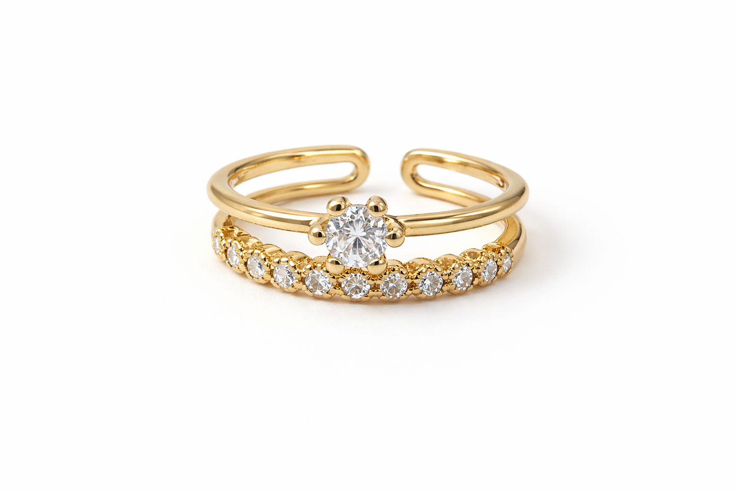Double Band Diamond Ring