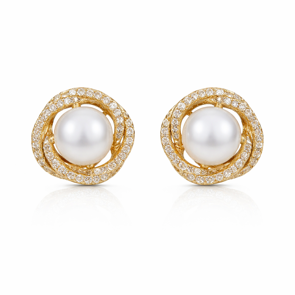 Halo Pearl Studs