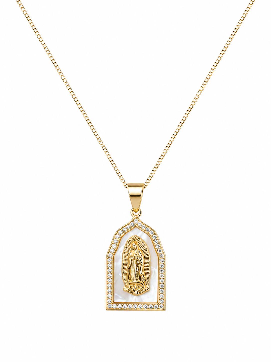 Mother of Pearl Guadalupe Necklace