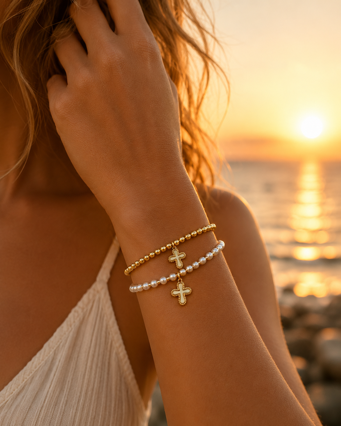 Gold Coast Divine Cross Bracelet