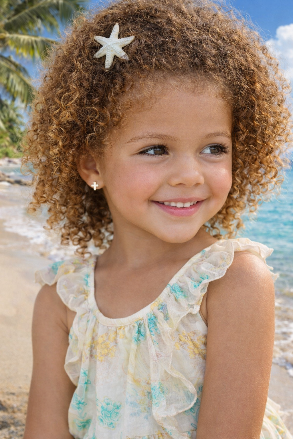 CK Gold Cross Earrings