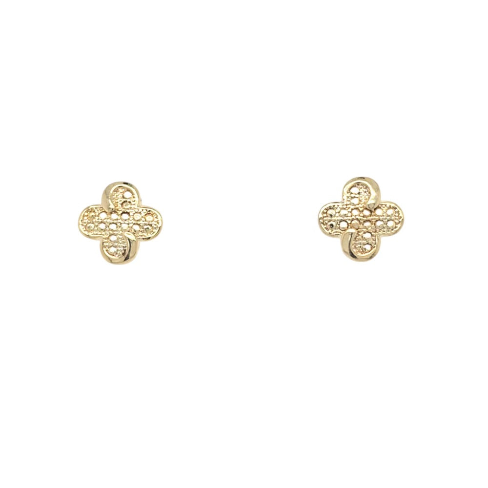 CK Gold Quatrefoil Earrings