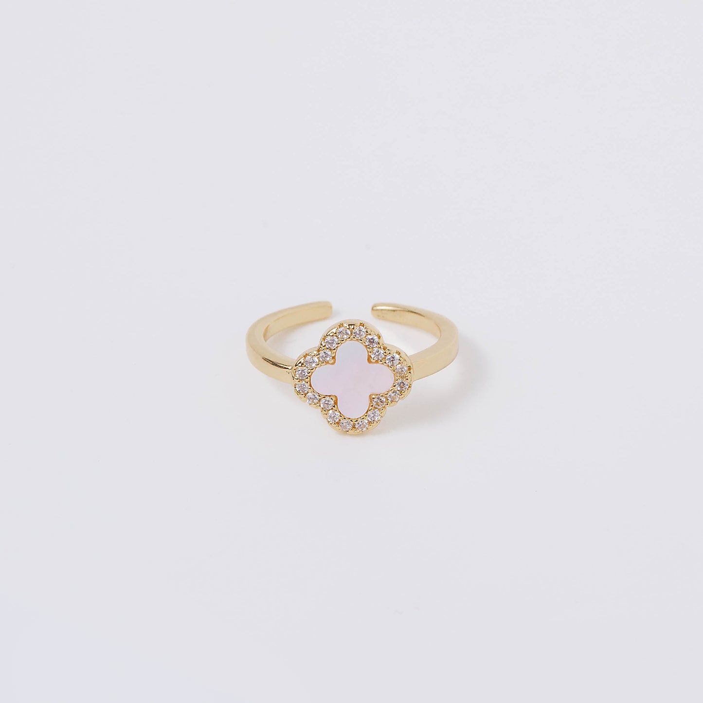 Mother of Pearl Quatrefoil Ring