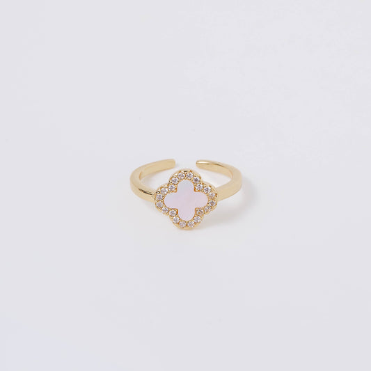 Mother of Pearl Quatrefoil Ring