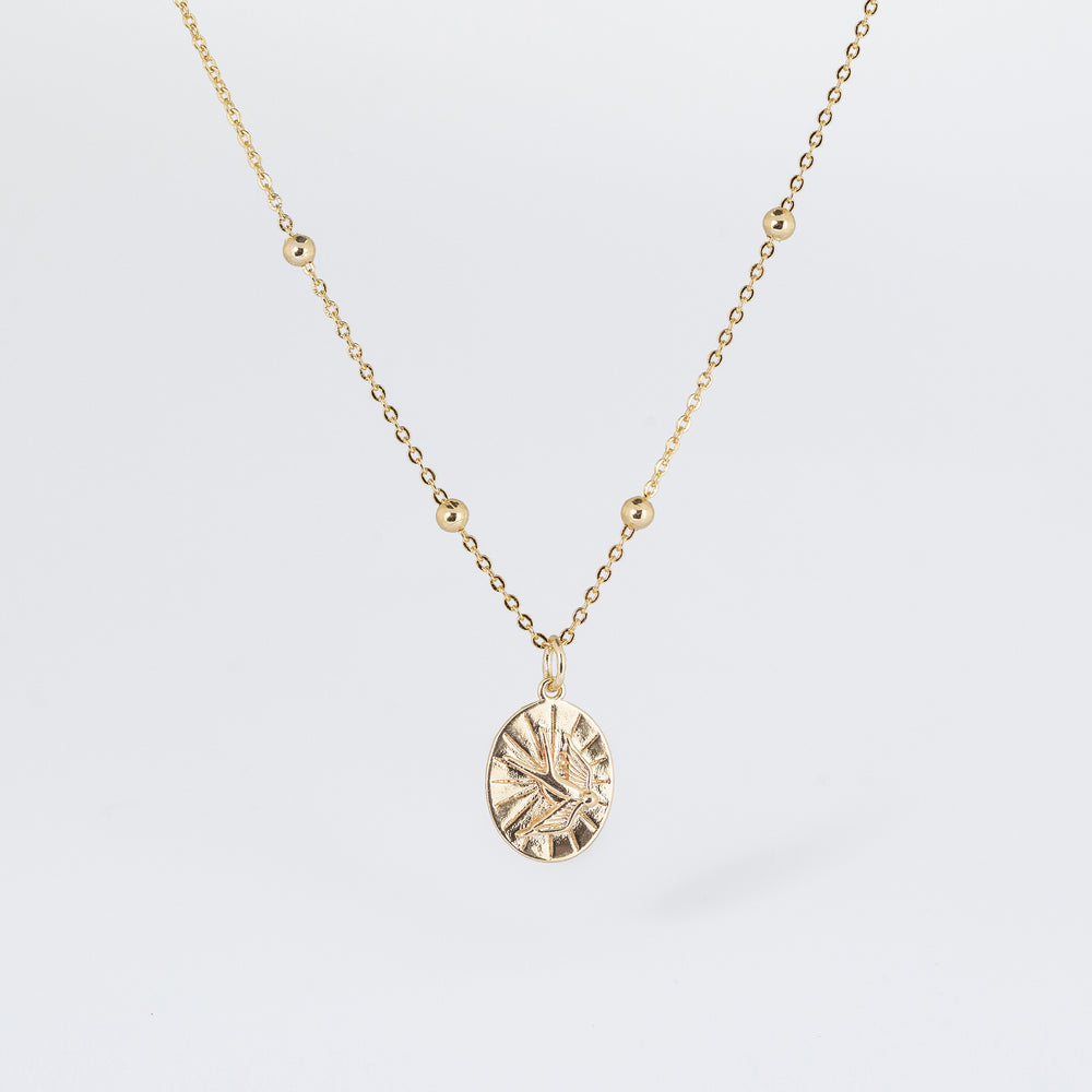 Bronzed Peaceful Dove  Necklace