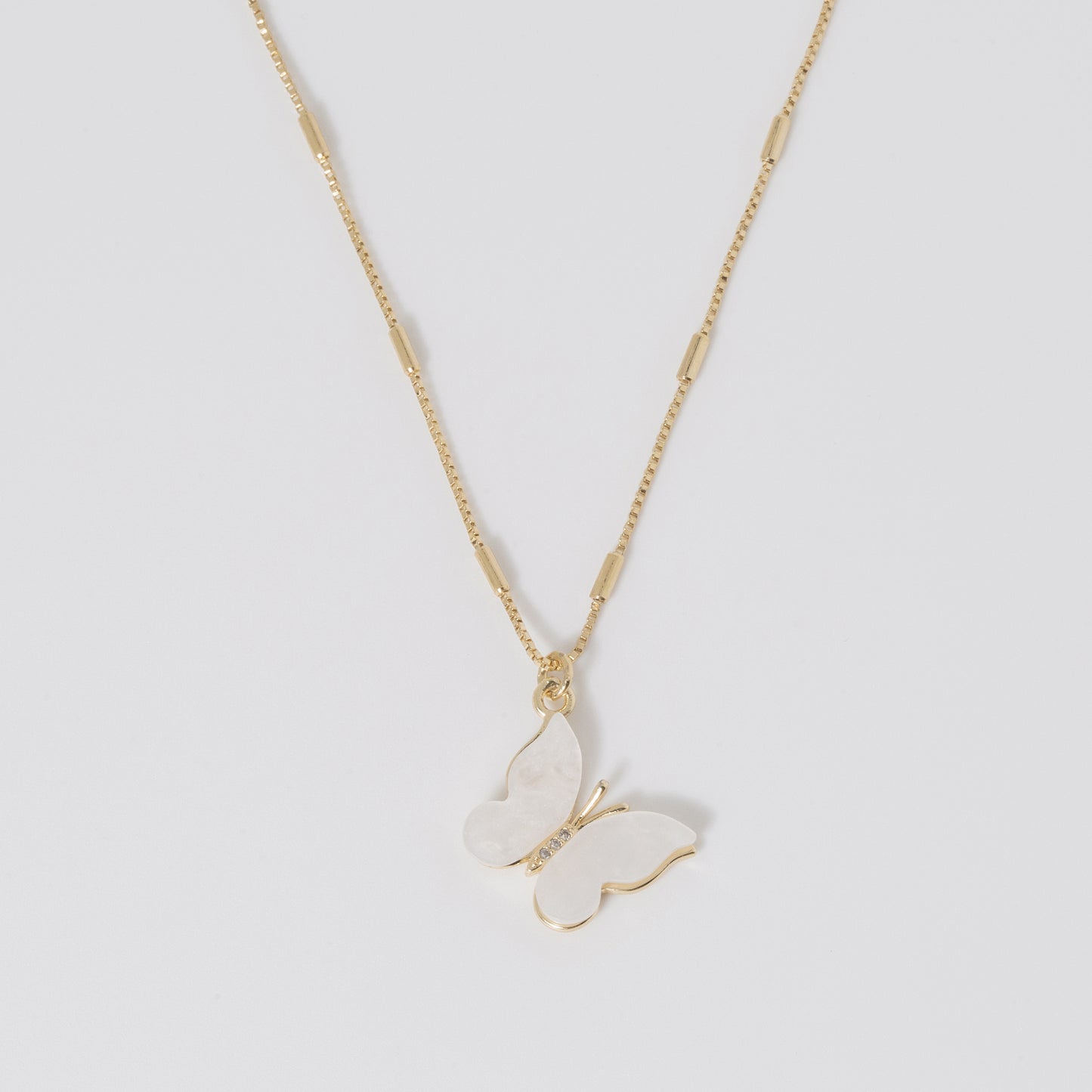 Mother of Pearl Butterfly Necklace
