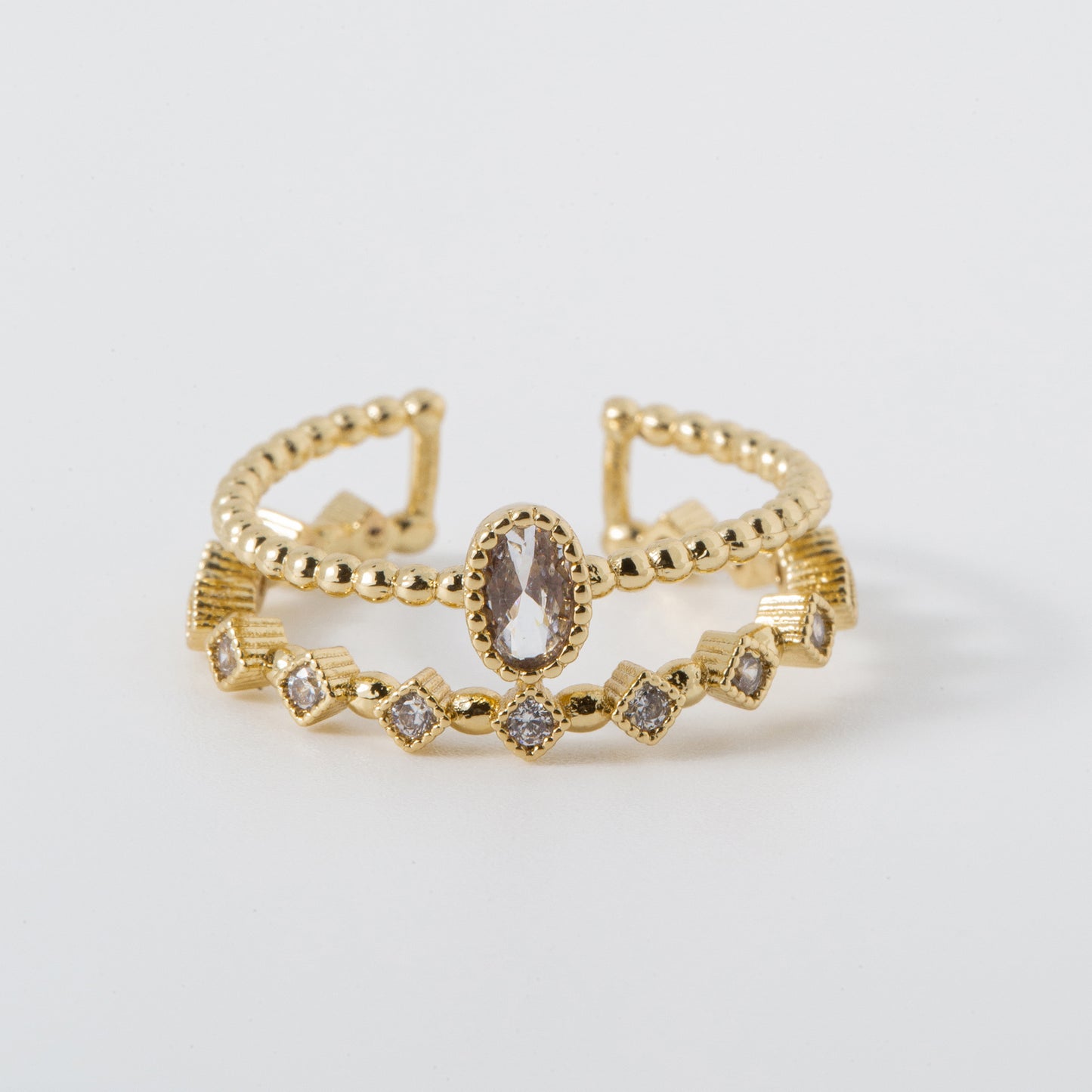 Double Band Diamond Ring
