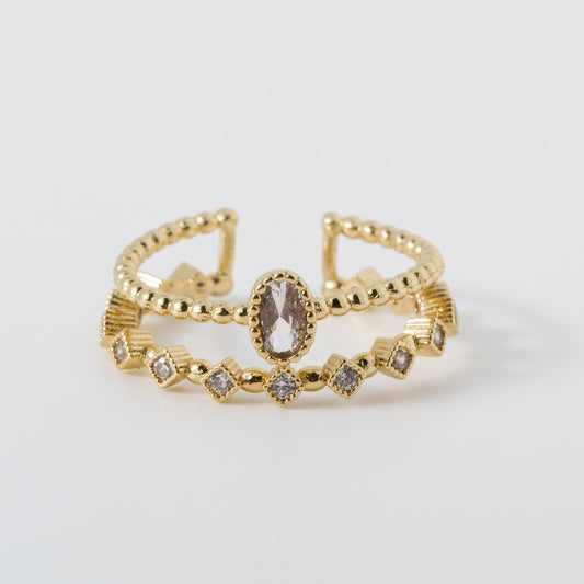 Double Band Diamond Ring
