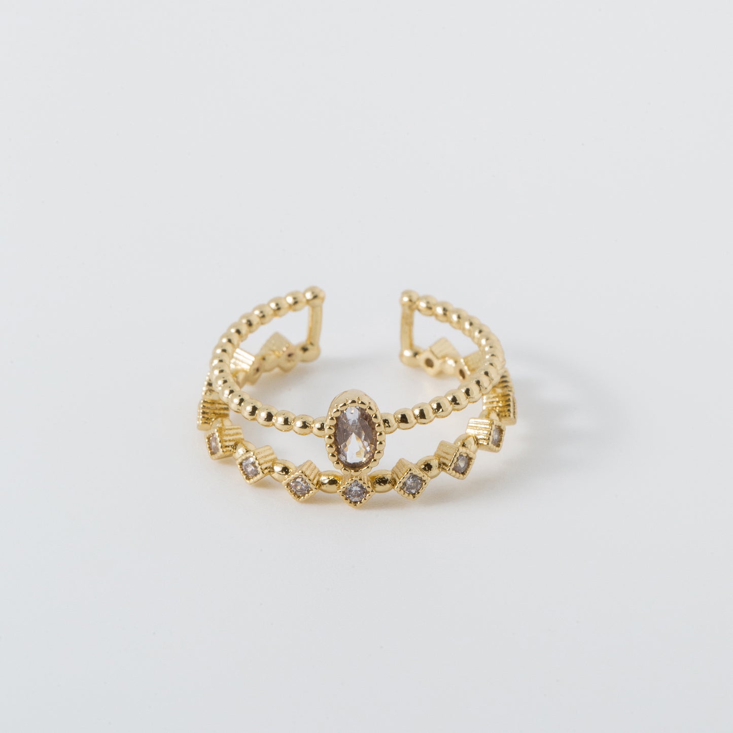 Double Band Diamond Ring