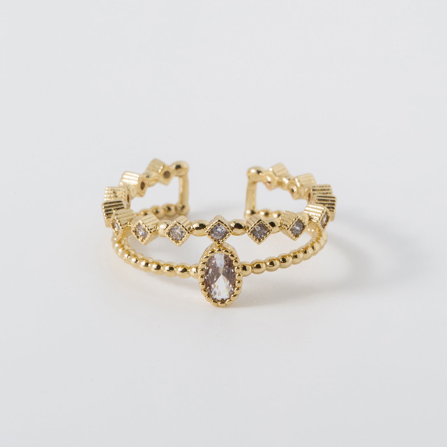 Double Band Diamond Ring