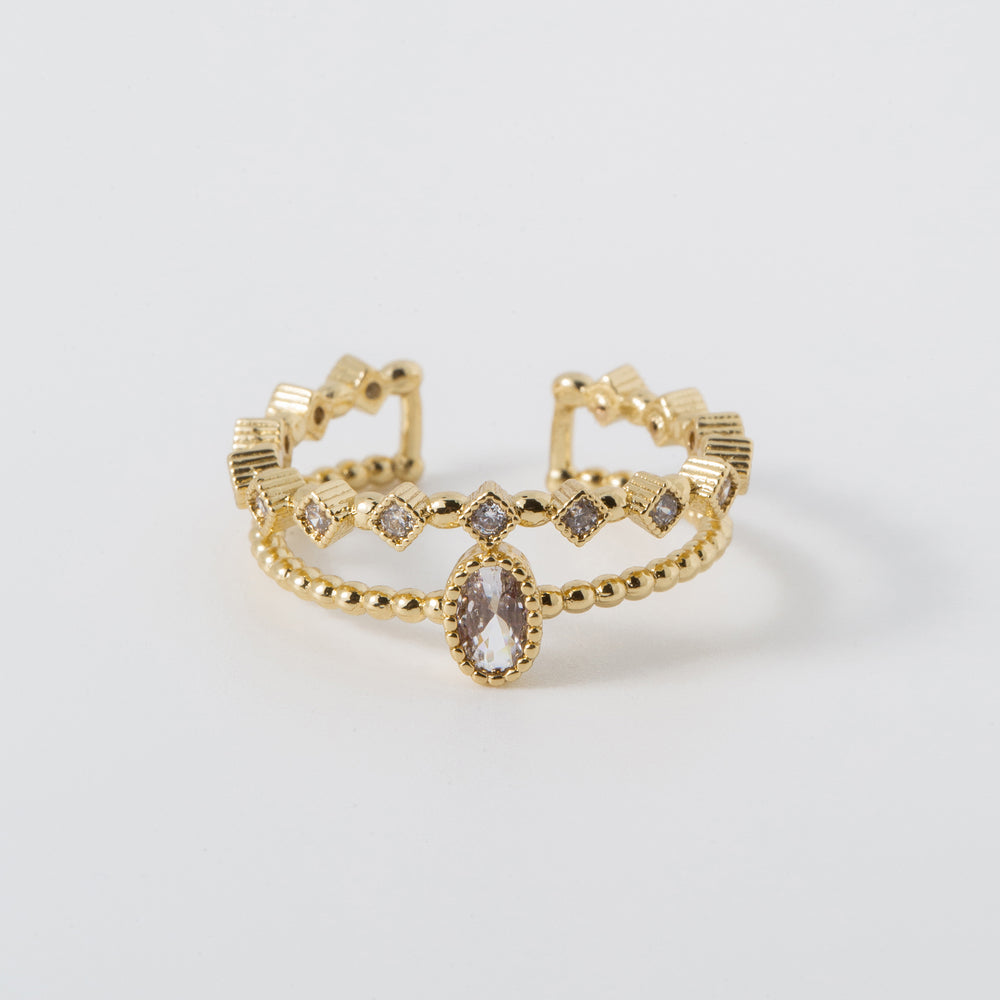 Double Band Diamond Ring
