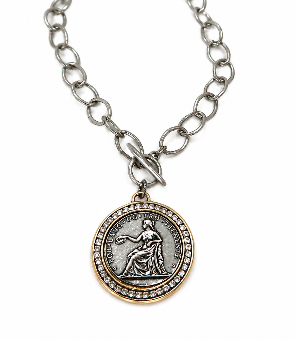 Silver Medallion Coin Necklace