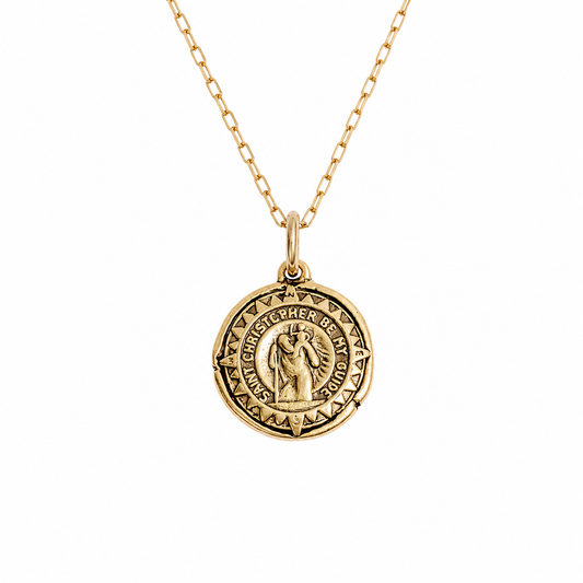 Antique St. Christopher Stamp Necklace