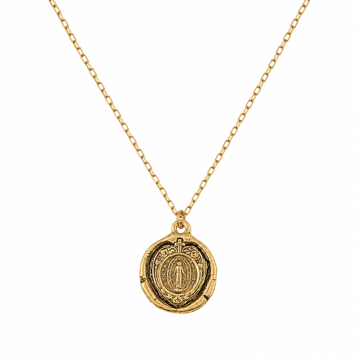 Sacred Heart Stamp Pendant Necklace