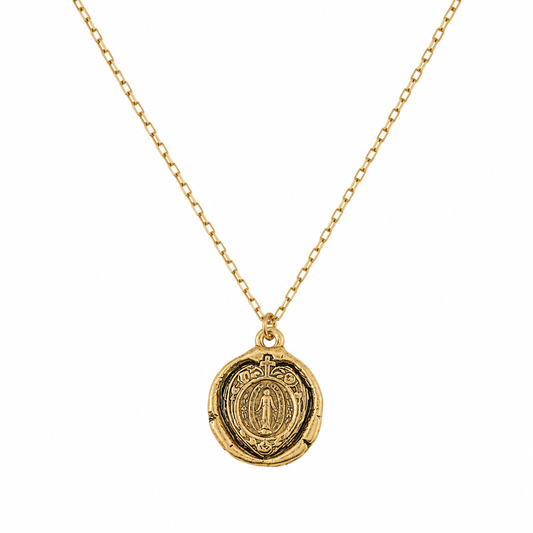 Sacred Heart Stamp Pendant Necklace