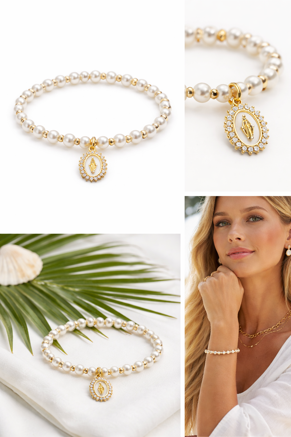 Our Lady of Lourdes Pearl Bracelet