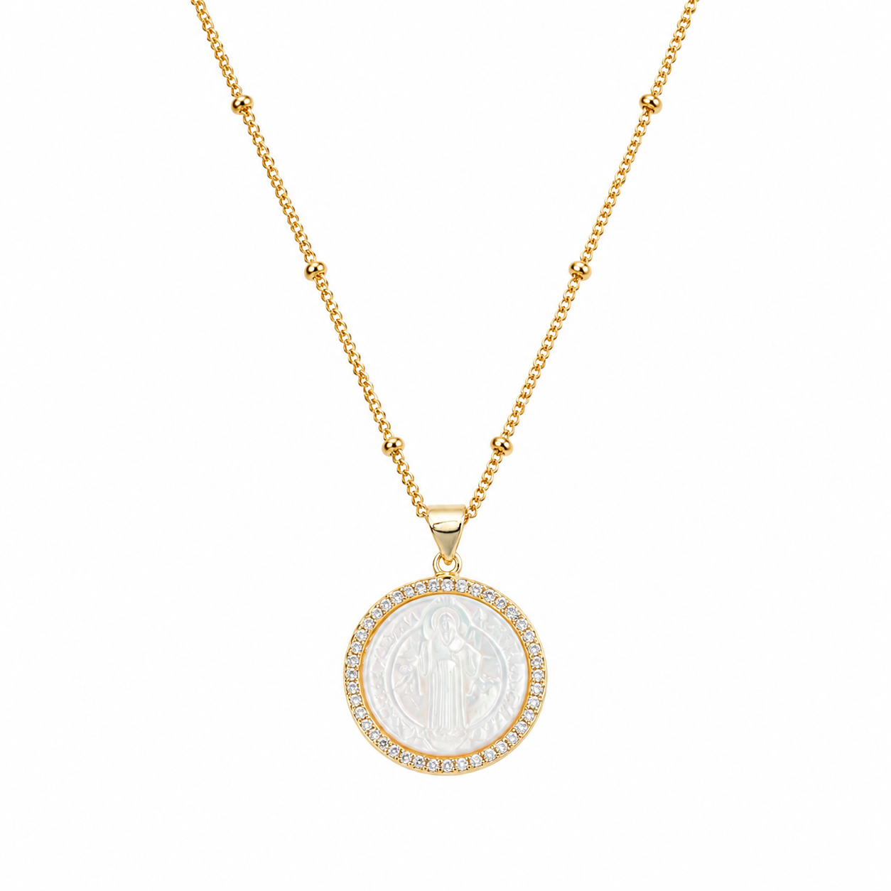 Mother of Pearl Circle Pendant