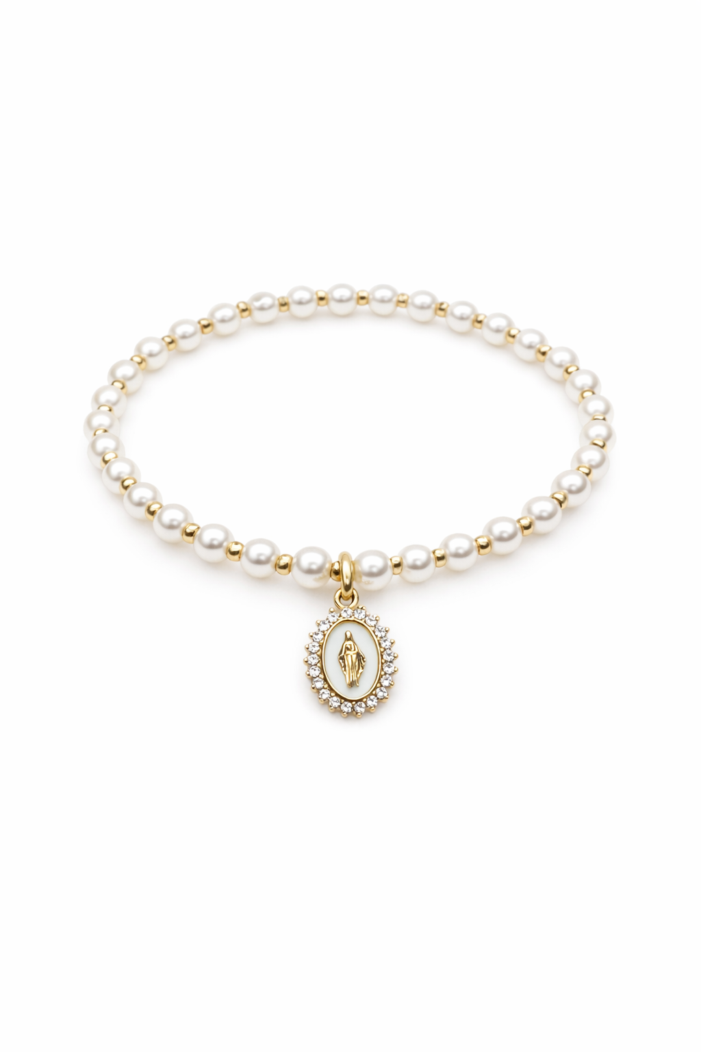 Our Lady of Lourdes Pearl Bracelet