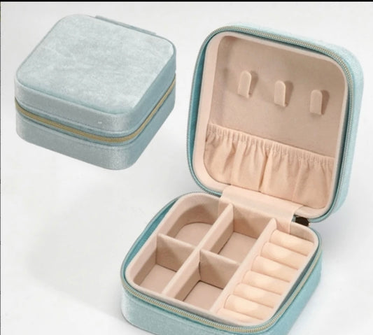 Blue Monogrammed Jewelry Organizer