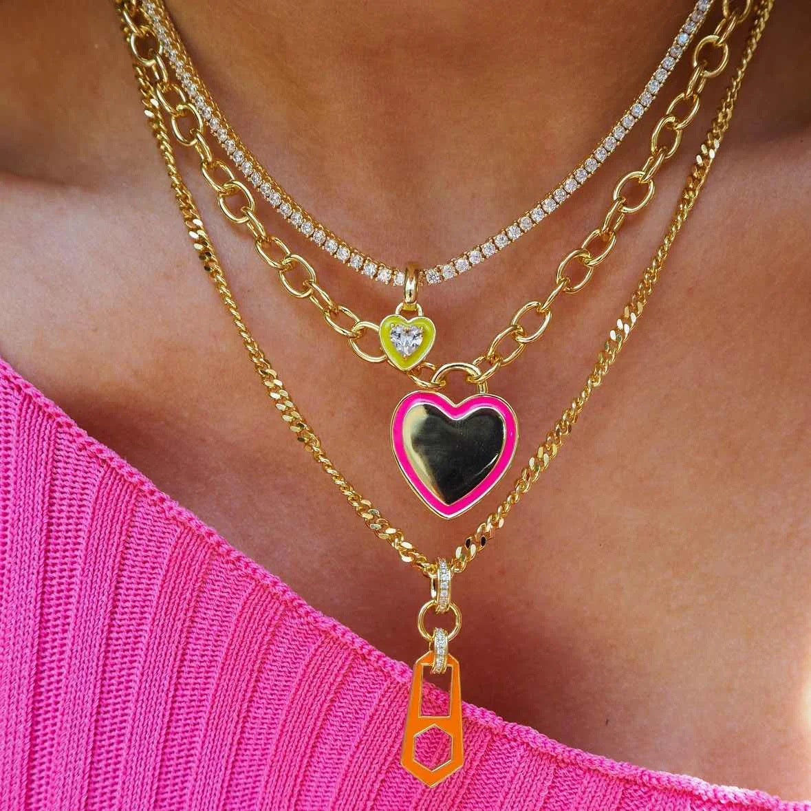 Rhinestone Amor Necklace