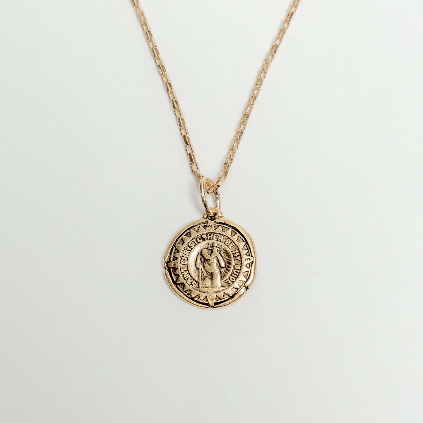 Antique St. Christopher Stamp Necklace