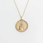 Antique Sacred Heart Coin Necklace