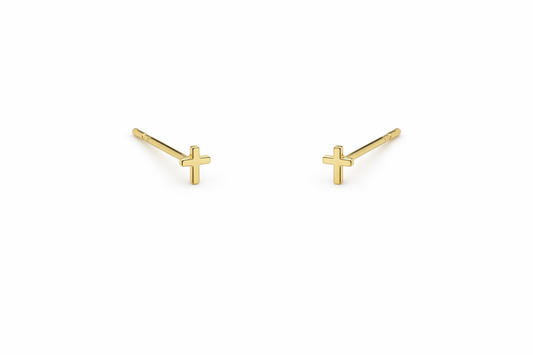 CK Gold Cross Earrings