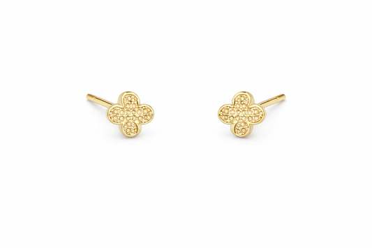 CK Gold Quatrefoil Earrings