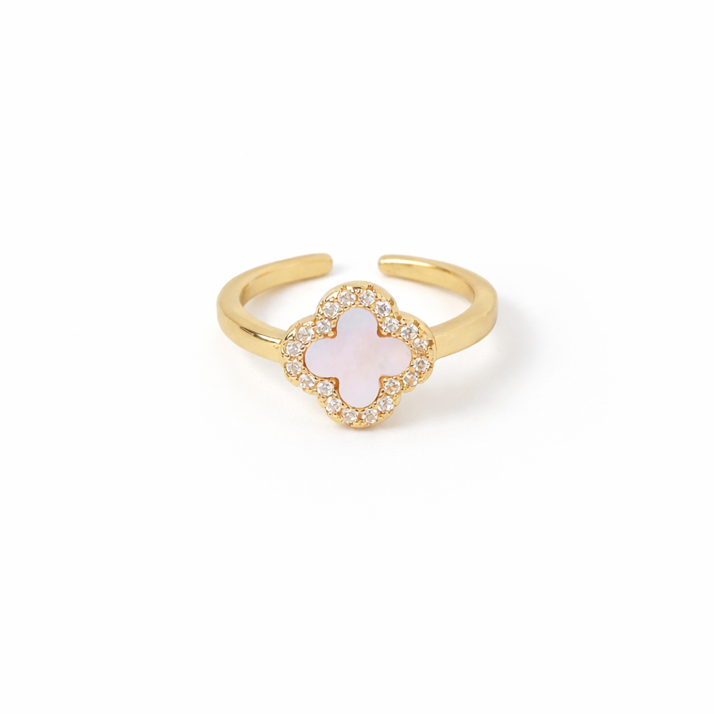 Mother of Pearl Quatrefoil Ring