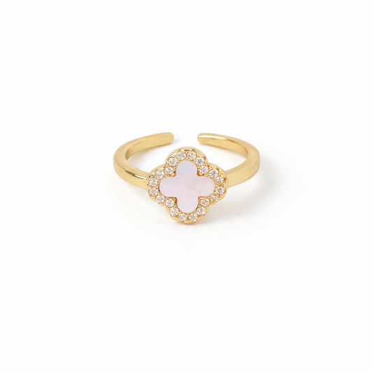 Mother of Pearl Quatrefoil Ring