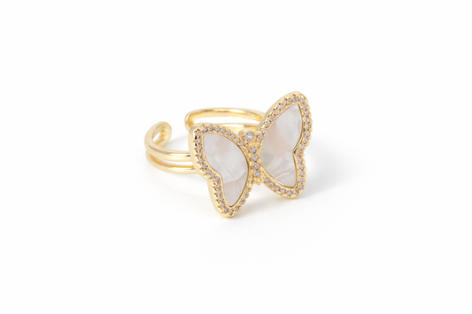 Mother of Pearl Butterfly Ring