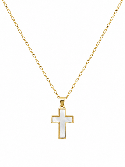 Mother of Pearl Cross Necklace