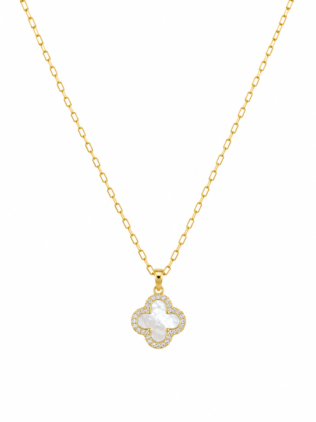 Mother of Pearl Quatrefoil Necklace