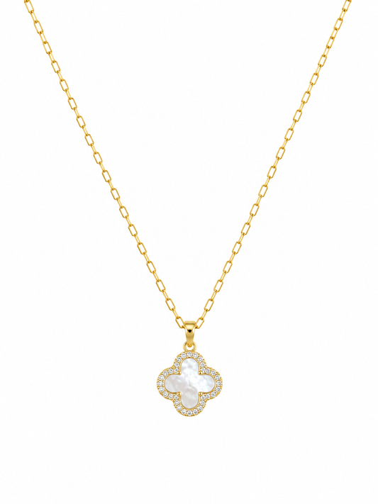 Mother of Pearl Quatrefoil Necklace