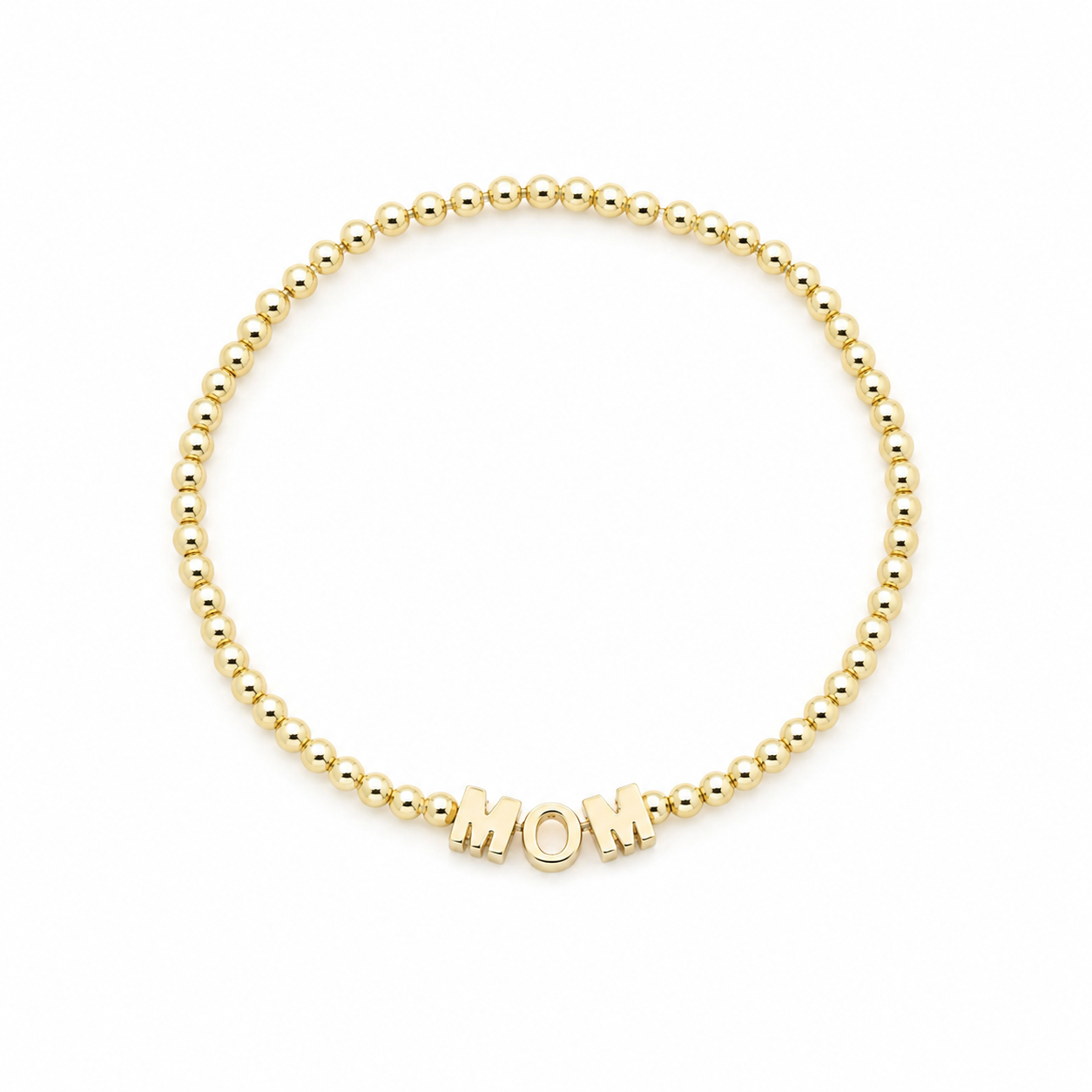 MOM Gold Beaded Bracelet