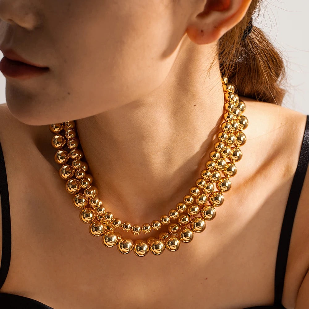 Gold Beaded Necklace