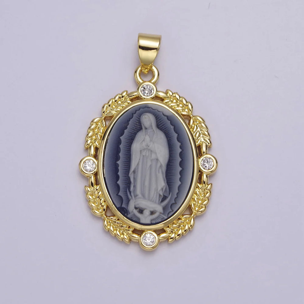 Blue Agate Virgin Mary