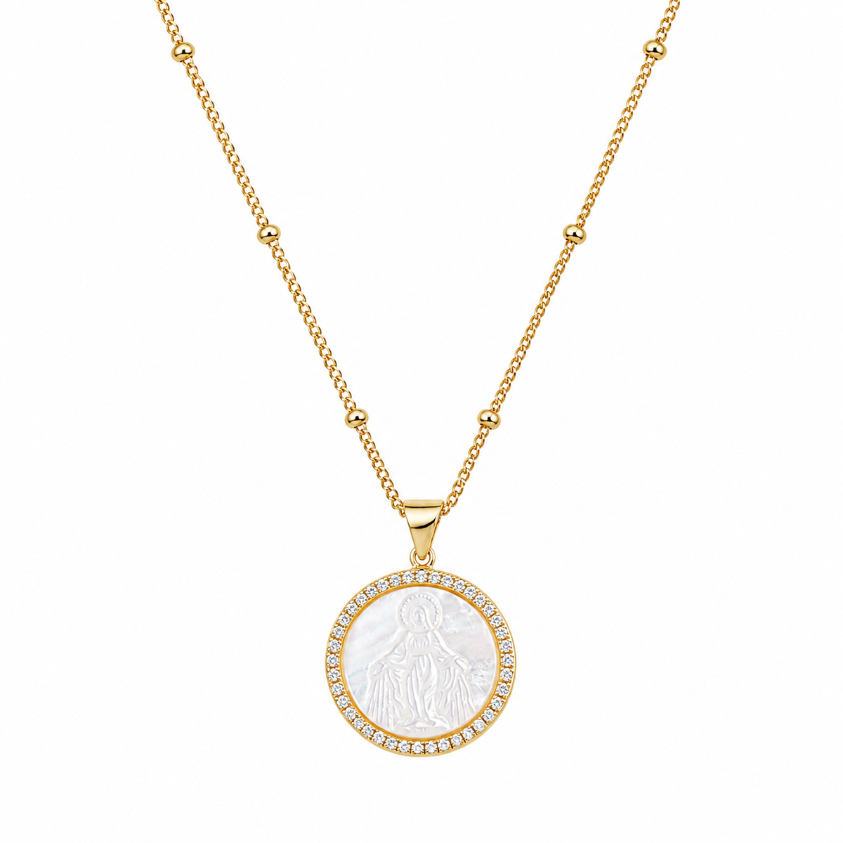 Mother of Pearl Circle Pendant