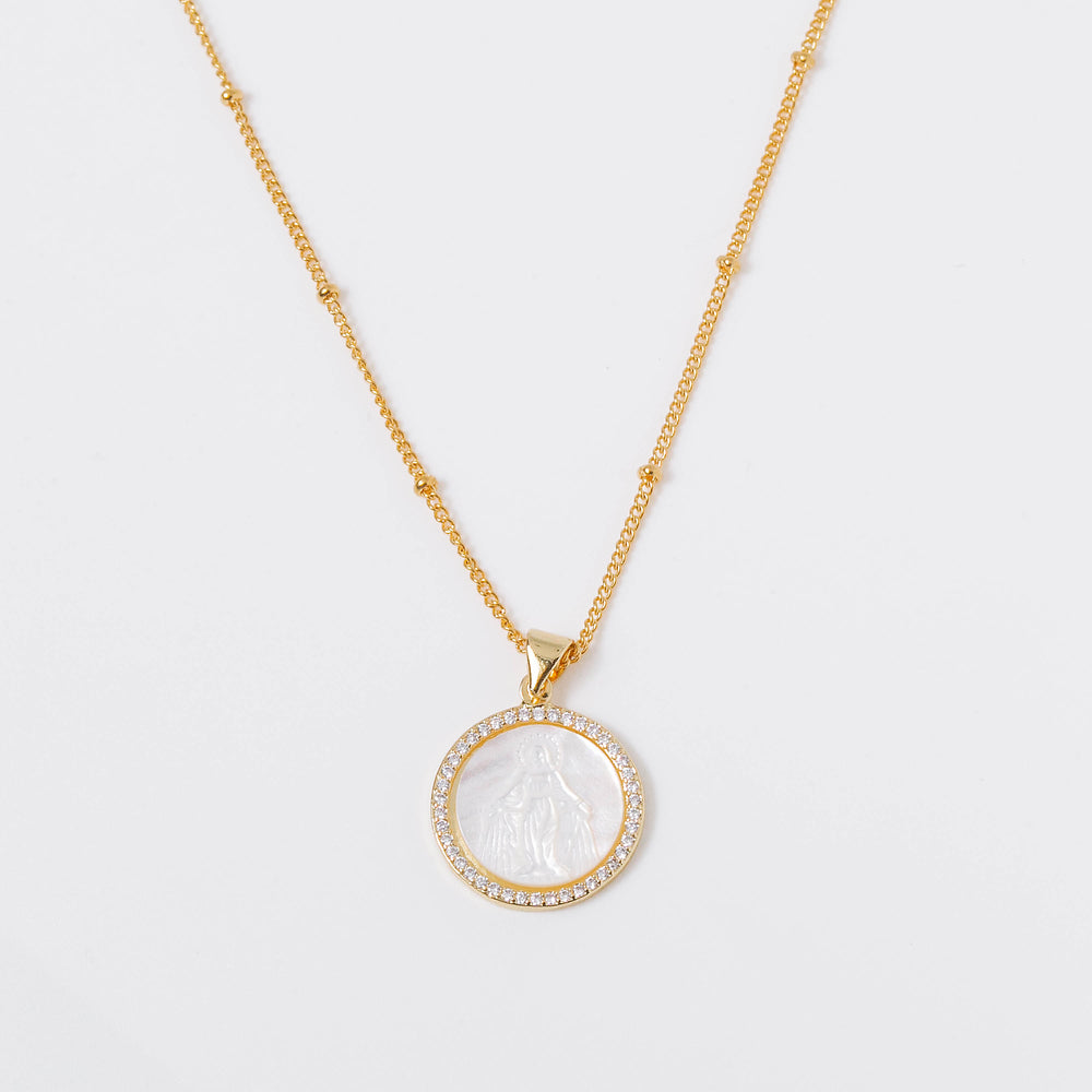 Mother of Pearl Circle Pendant