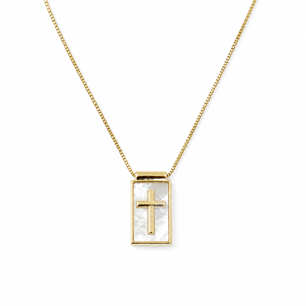 Pearl Shell Cross Necklace