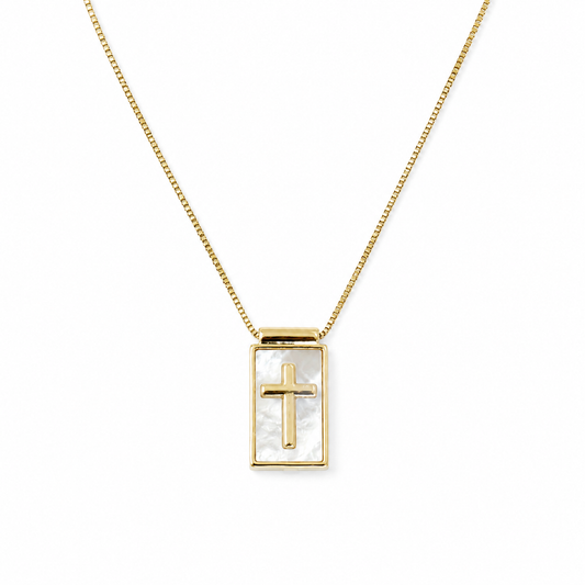 Pearl Shell Cross Necklace