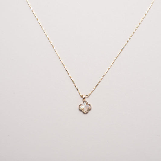 Mother of Pearl Quatrefoil Necklace