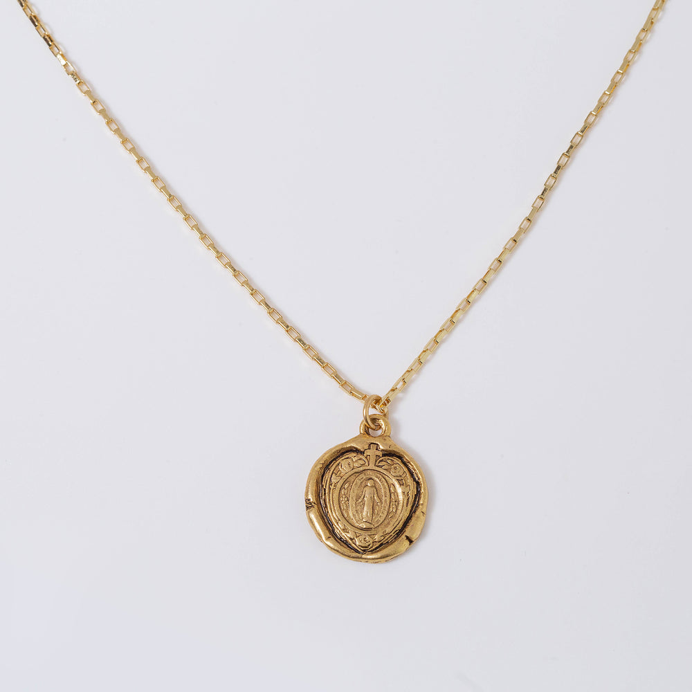Sacred Heart Stamp Pendant Necklace