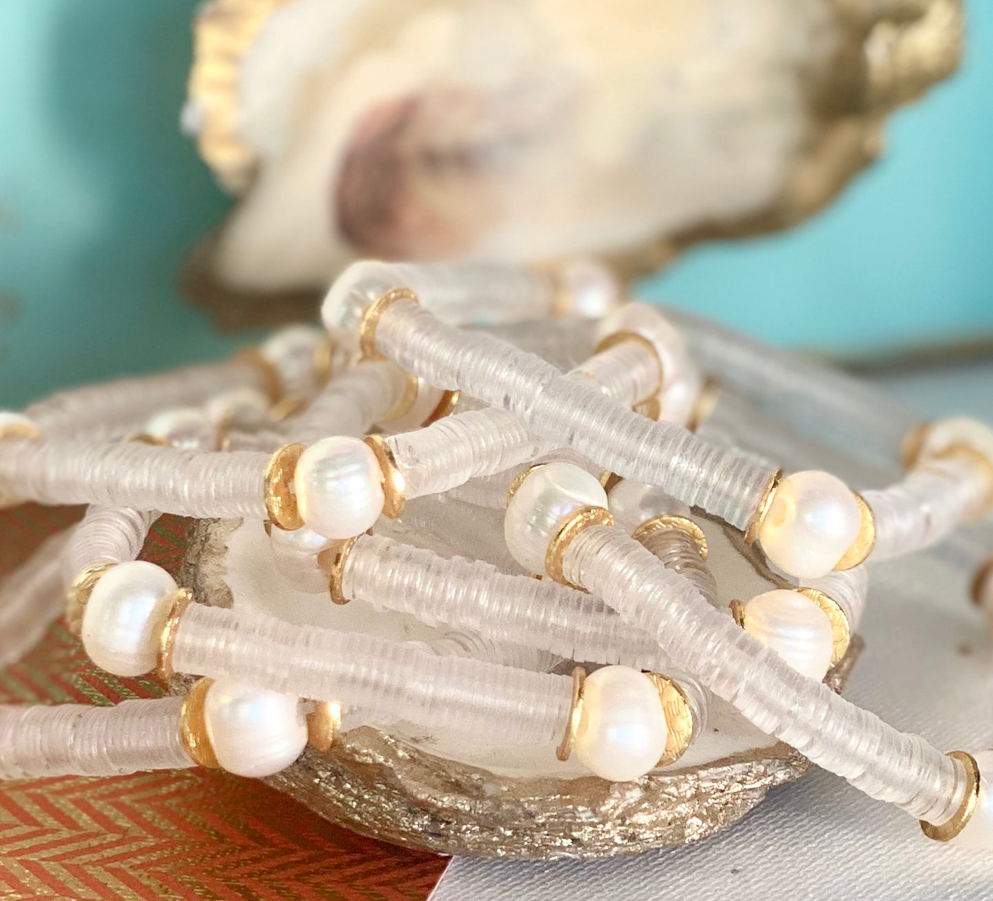 Mykonos Pearl Vinyl Bracelet