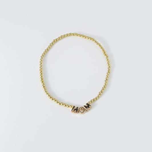 MOM Gold Beaded Bracelet