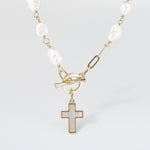 Cross My Heart Pearl Necklace